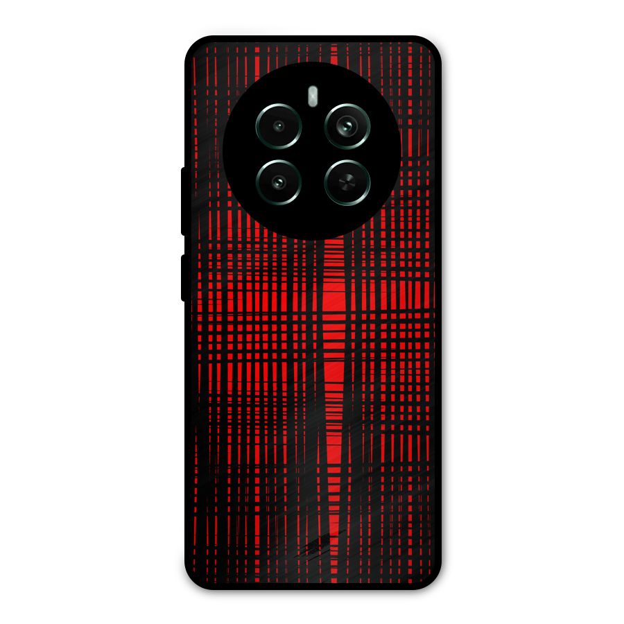 Red Net Design Metal Back Case for Realme 12 Pro Plus