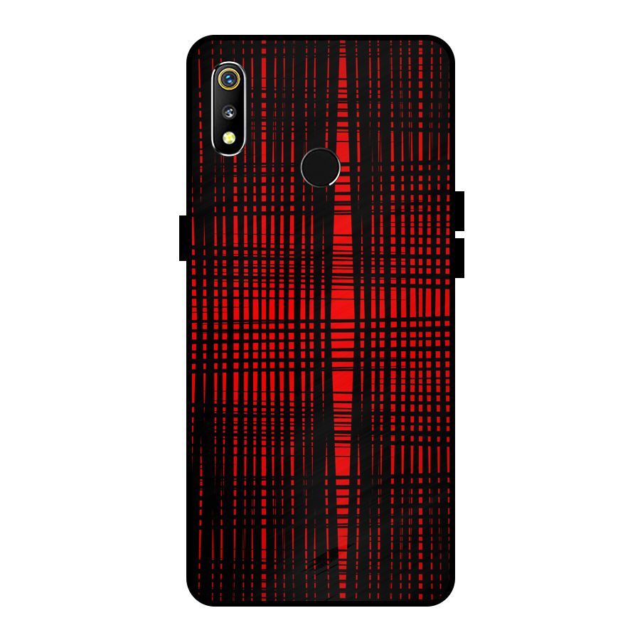 Red Net Design Metal Back Case for Realme 3