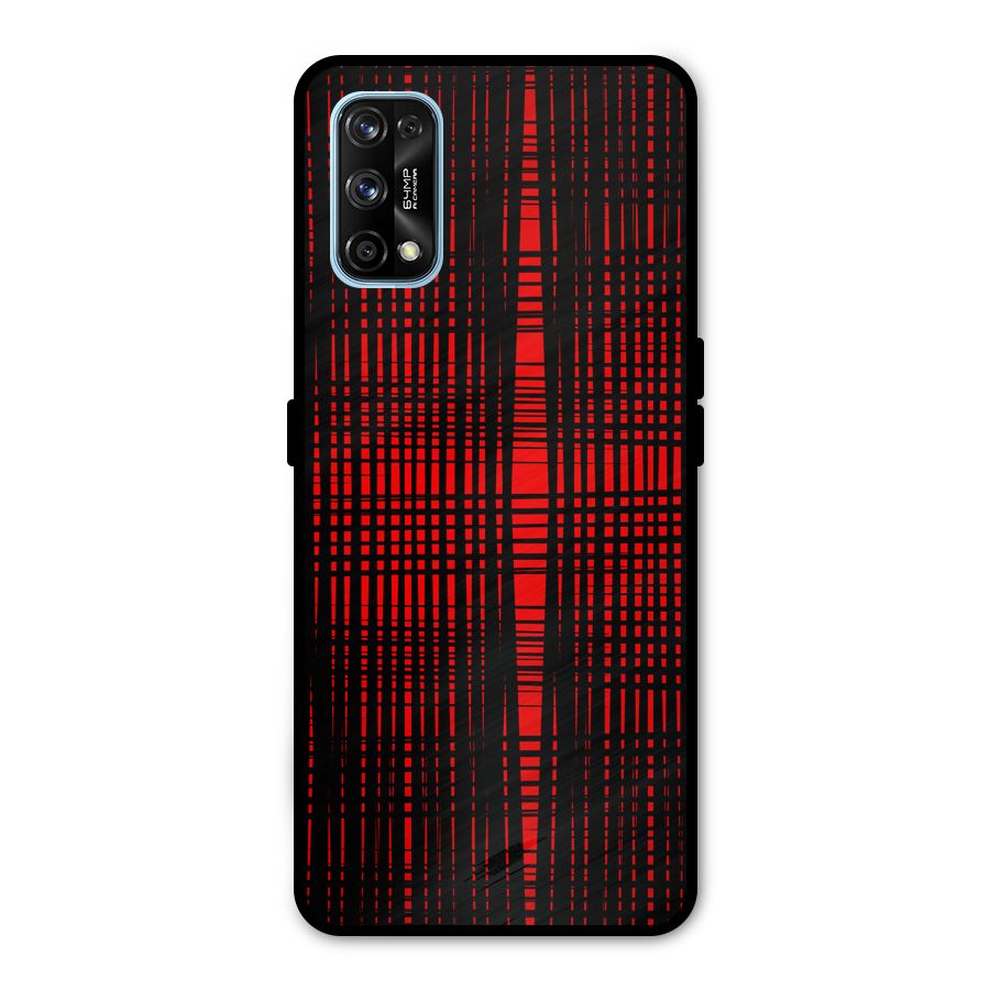 Red Net Design Metal Back Case for Realme 7 Pro