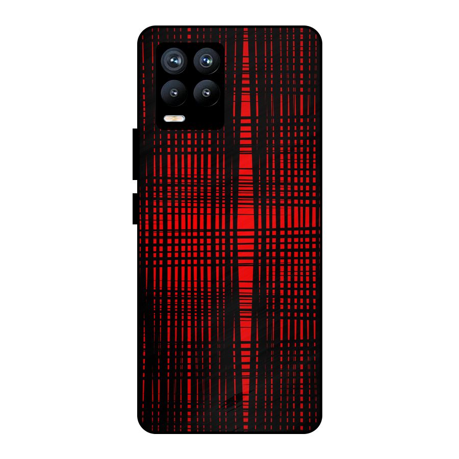 Red Net Design Metal Back Case for Realme 8 Pro