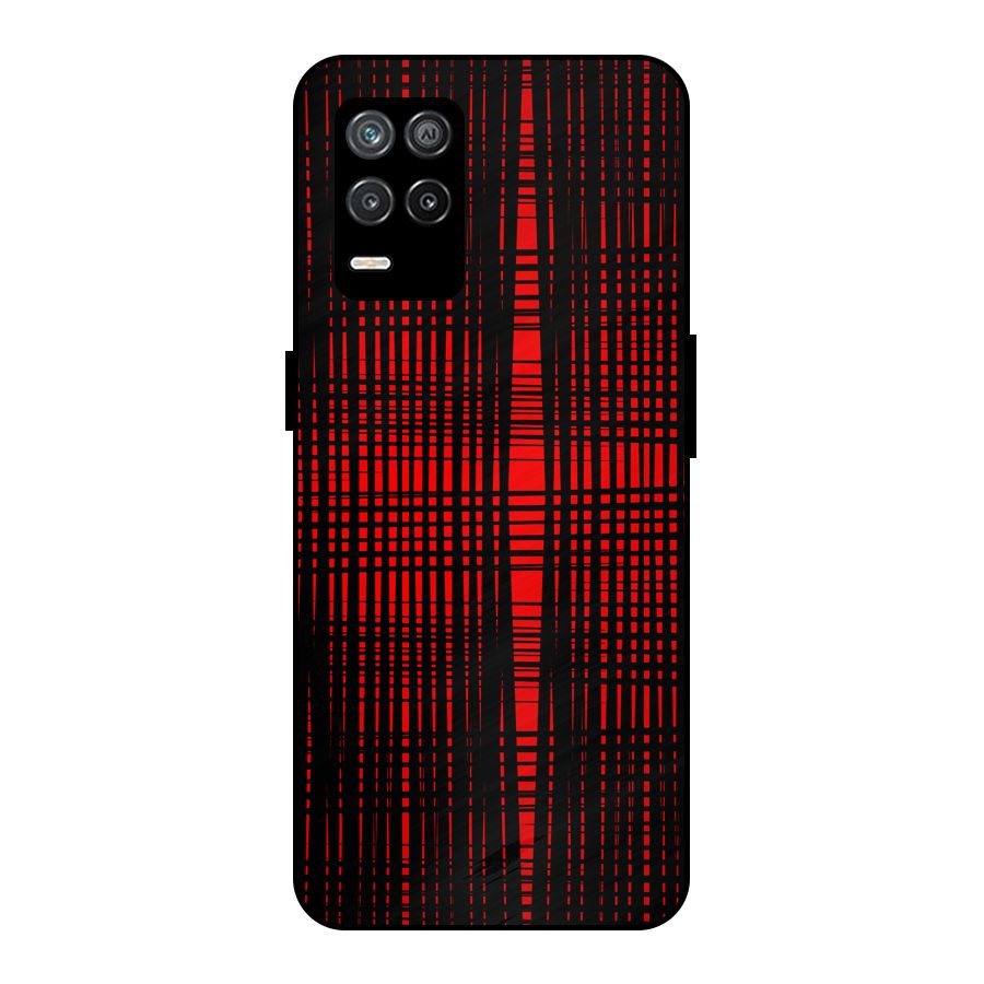 Red Net Design Metal Back Case for Realme 9 5G