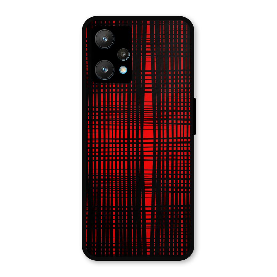Red Net Design Metal Back Case for Realme 9 Pro Plus 5G