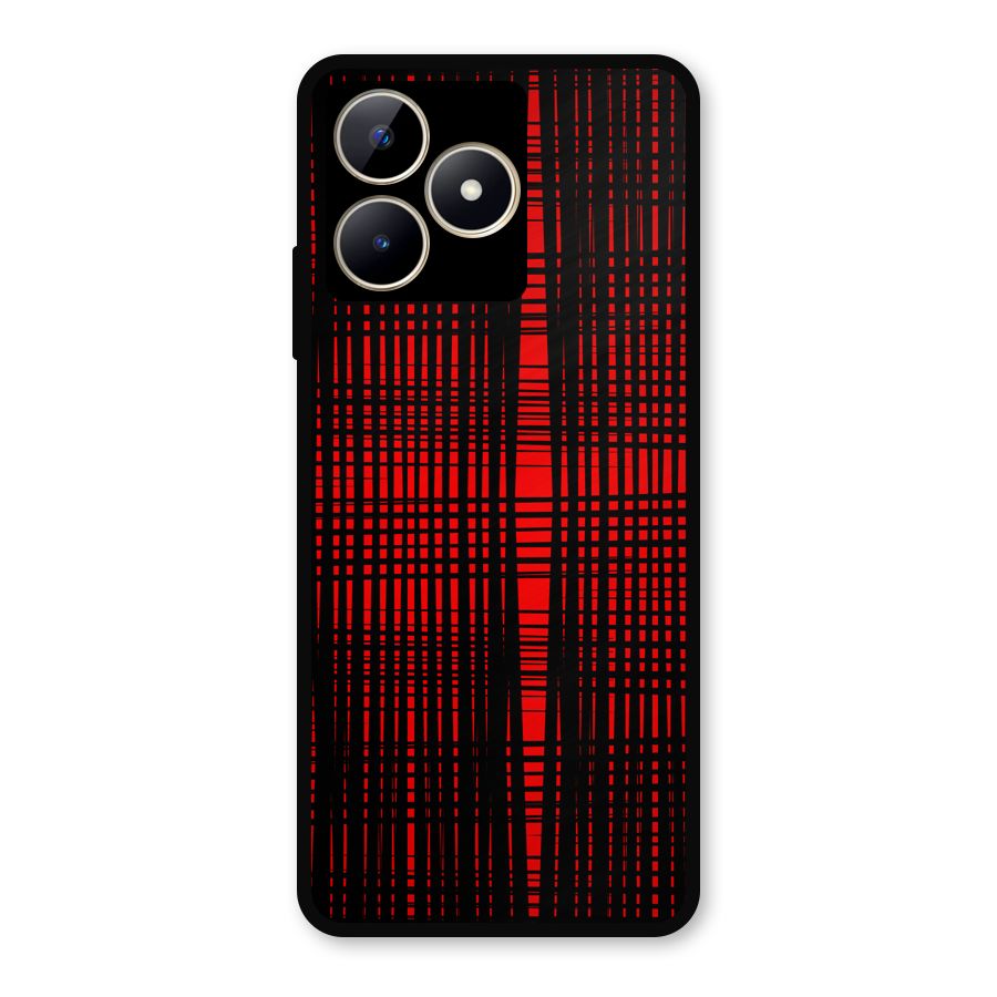 Red Net Design Metal Back Case for Realme C53