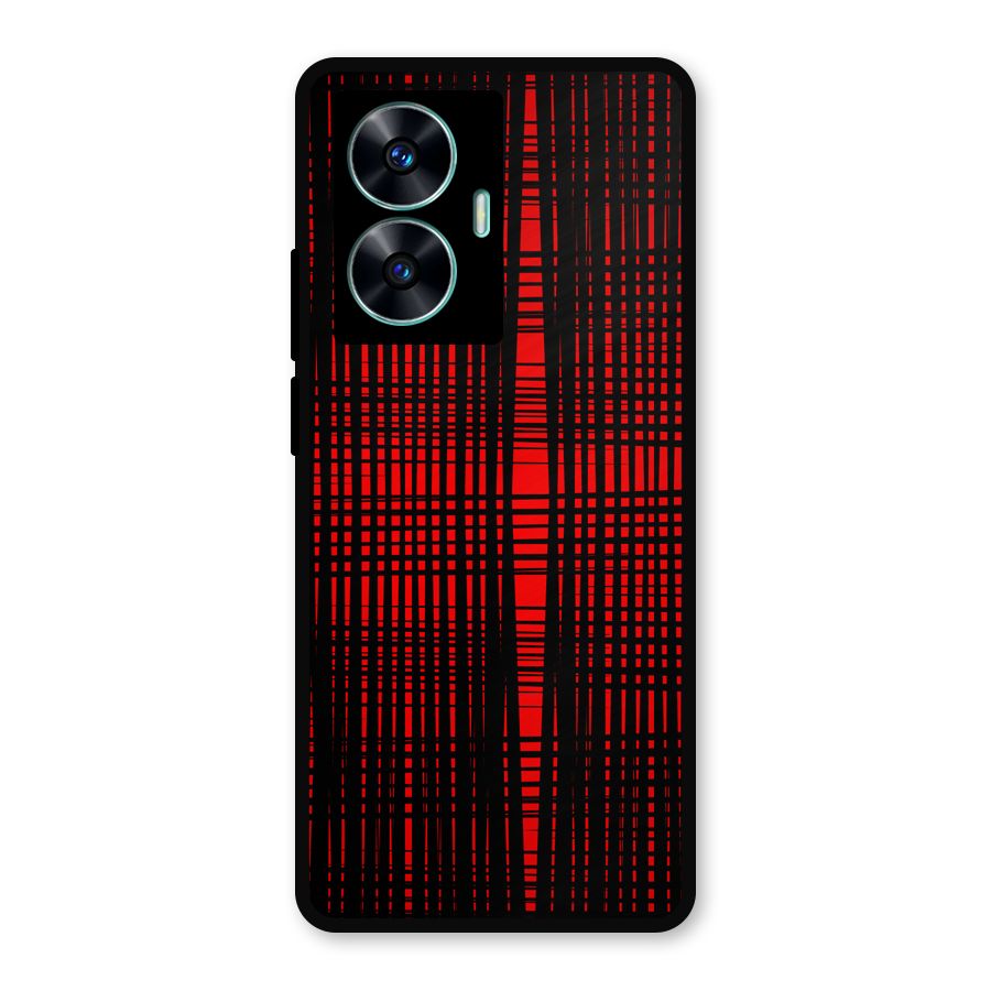 Red Net Design Metal Back Case for Realme C55