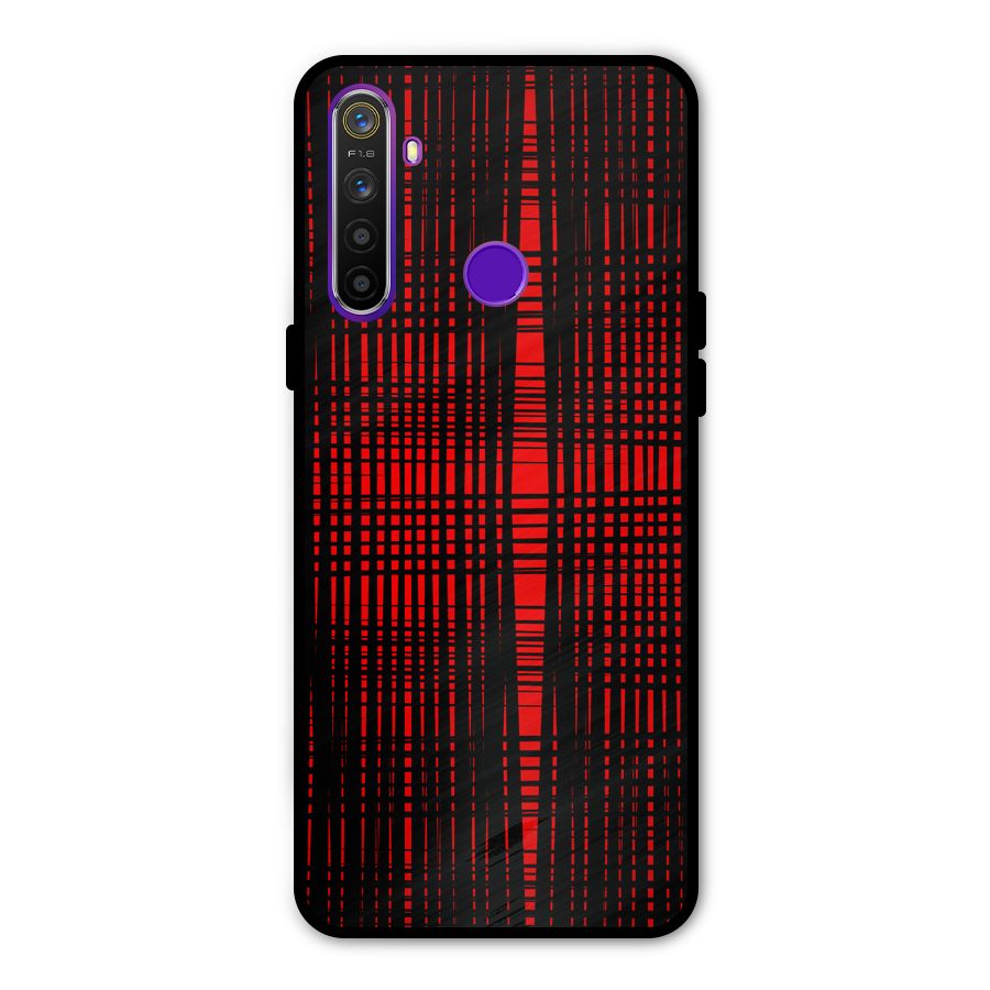 Red Net Design Metal Back Case for Realme Narzo 10