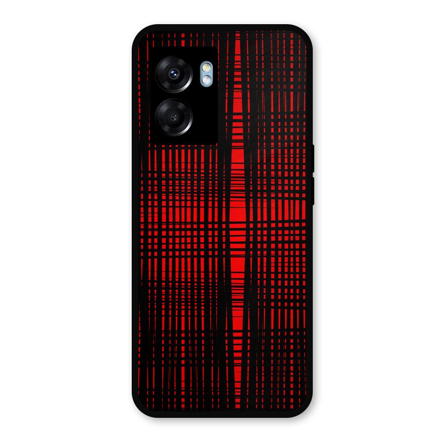 Red Net Design Metal Back Case for Realme Narzo 50 5G