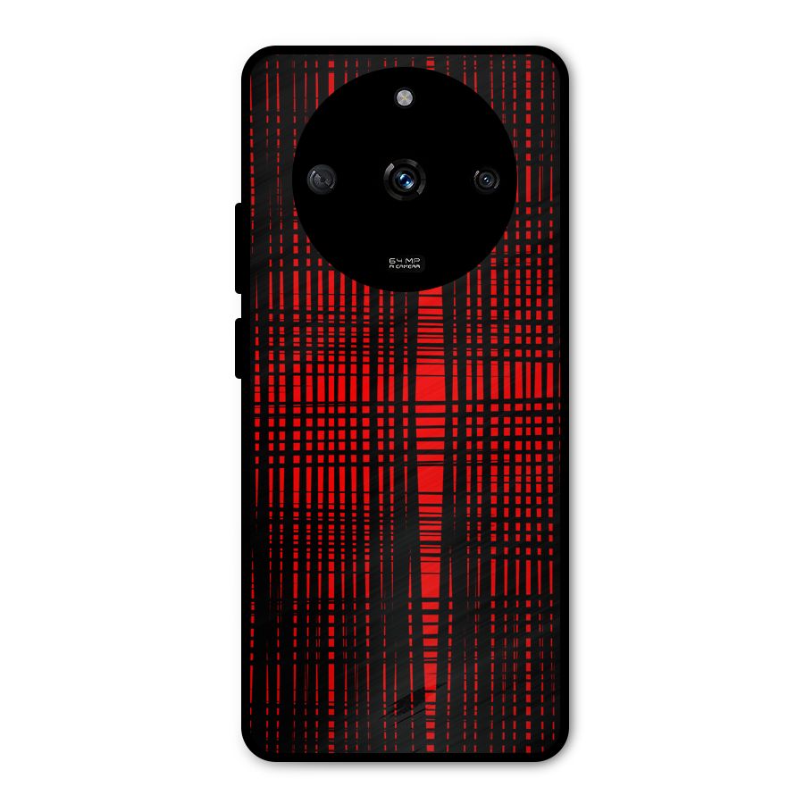 Red Net Design Metal Back Case for Realme Narzo 60 5G