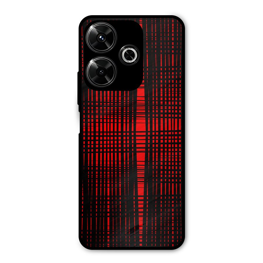 Red Net Design Metal Back Case for Redmi 13 5G