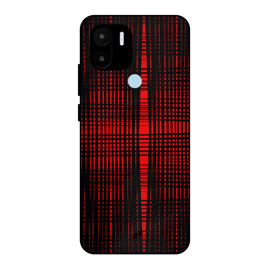 Red Net Design Metal Back Case for Redmi A2+