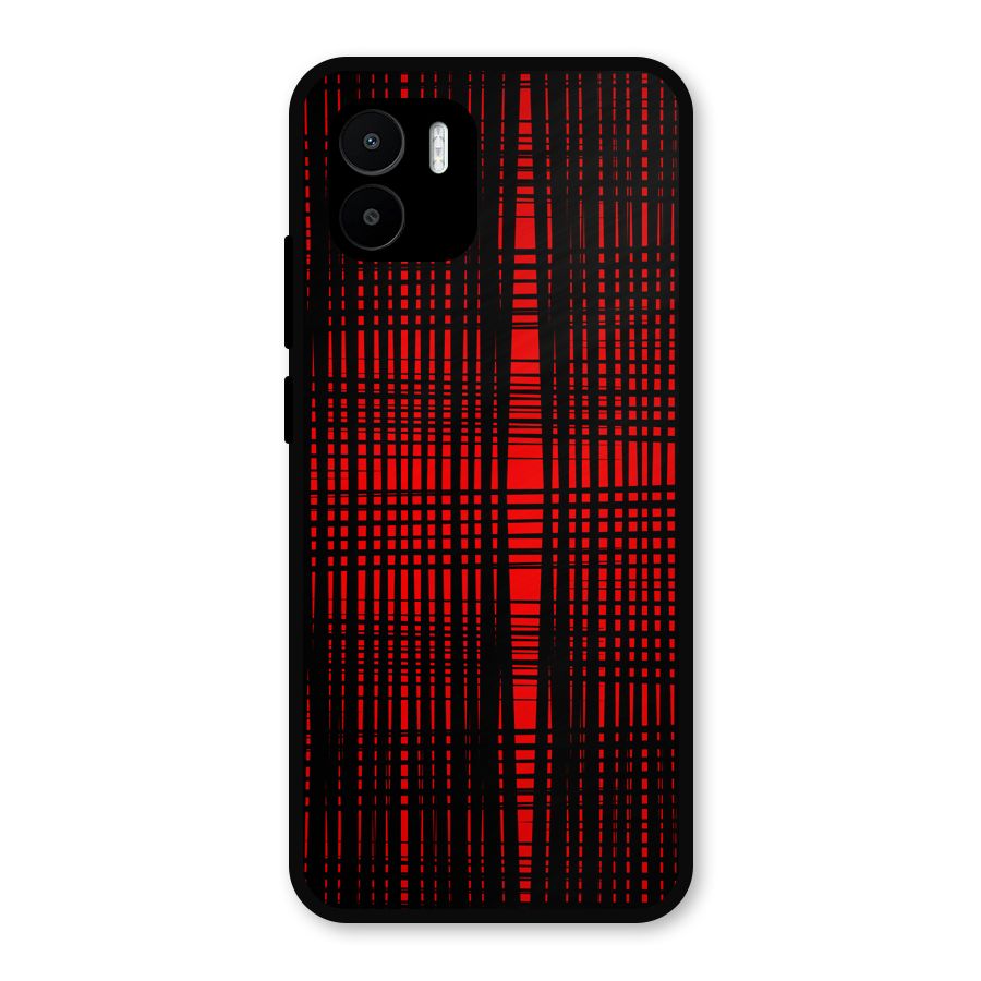Red Net Design Metal Back Case for Redmi A2