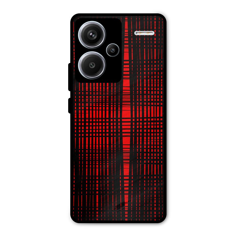 Red Net Design Metal Back Case for Redmi Note 13 Pro Plus