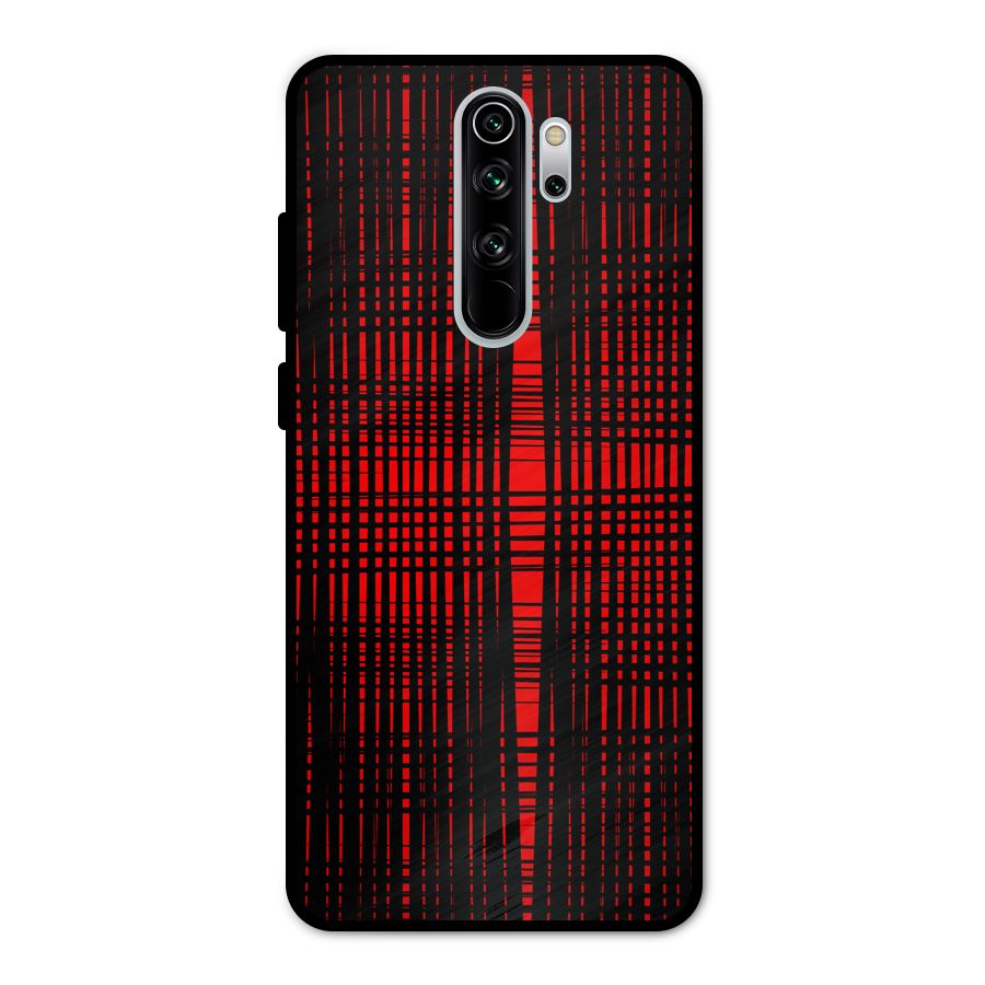 Red Net Design Metal Back Case for Redmi Note 8 Pro