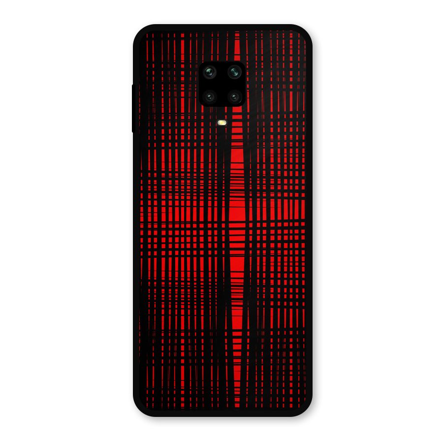 Red Net Design Metal Back Case for Redmi Note 9 Pro