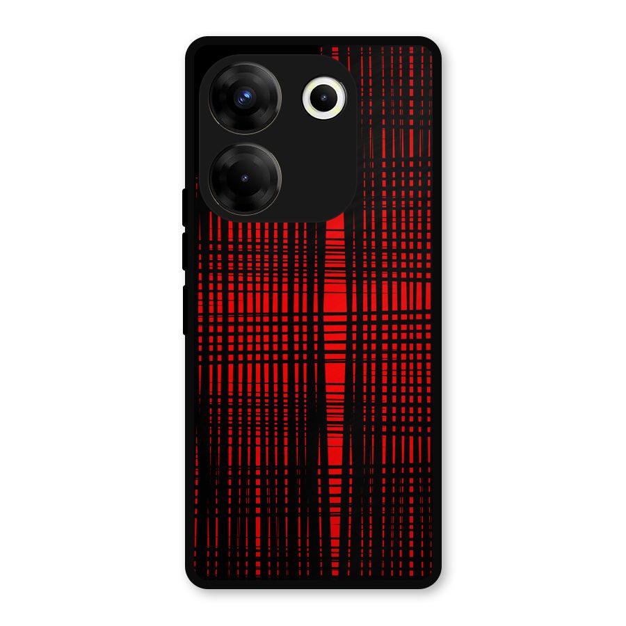 Red Net Design Metal Back Case for Tecno Camon 20