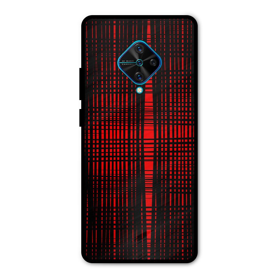 Red Net Design Metal Back Case for Vivo S1 Pro
