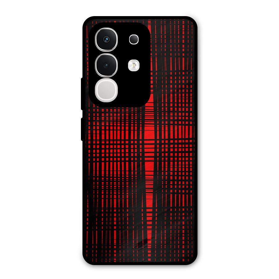 Red Net Design Metal Back Case for Vivo T4x