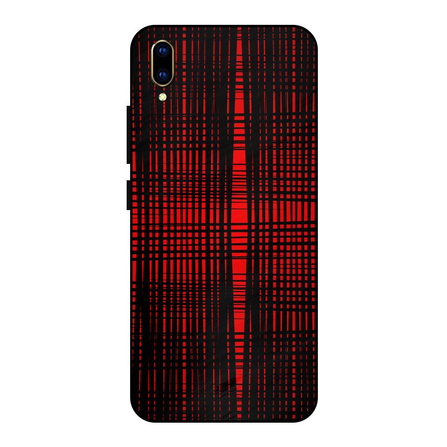 Red Net Design Metal Back Case for Vivo V11 Pro