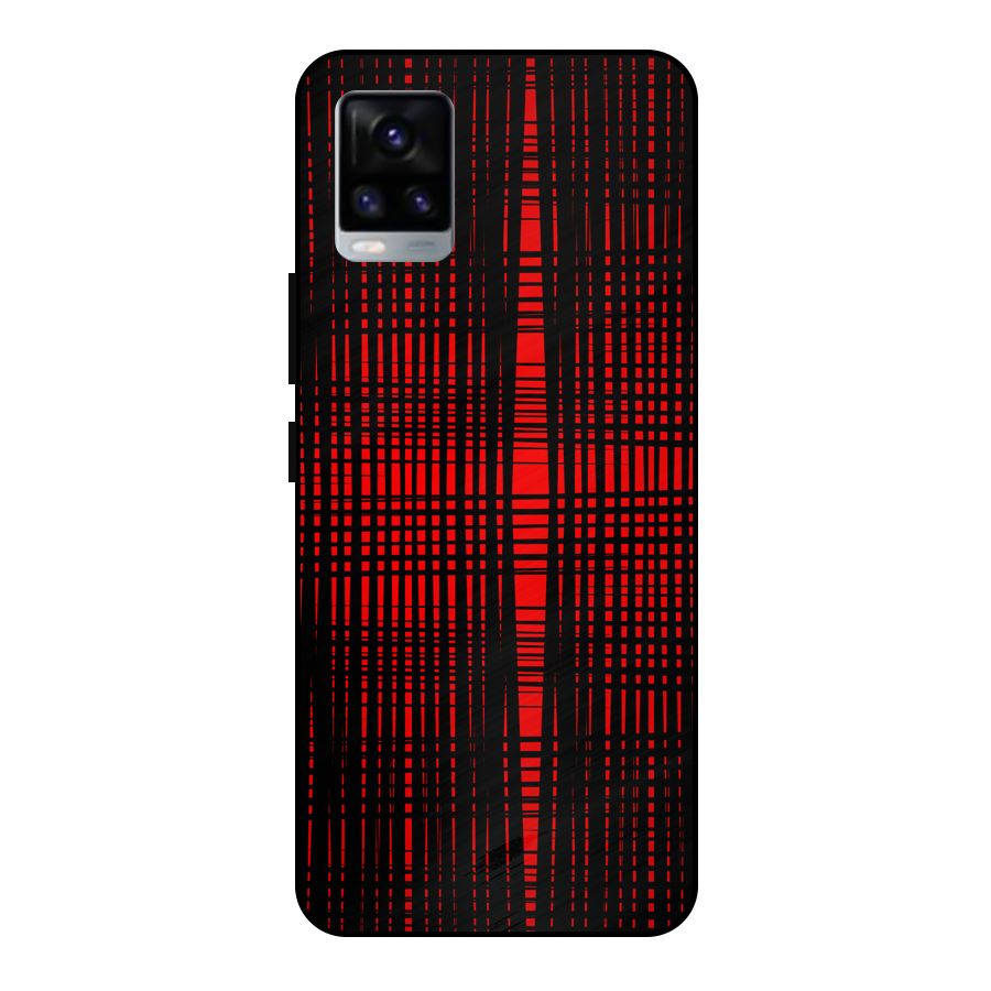 Red Net Design Metal Back Case for Vivo V20 2021