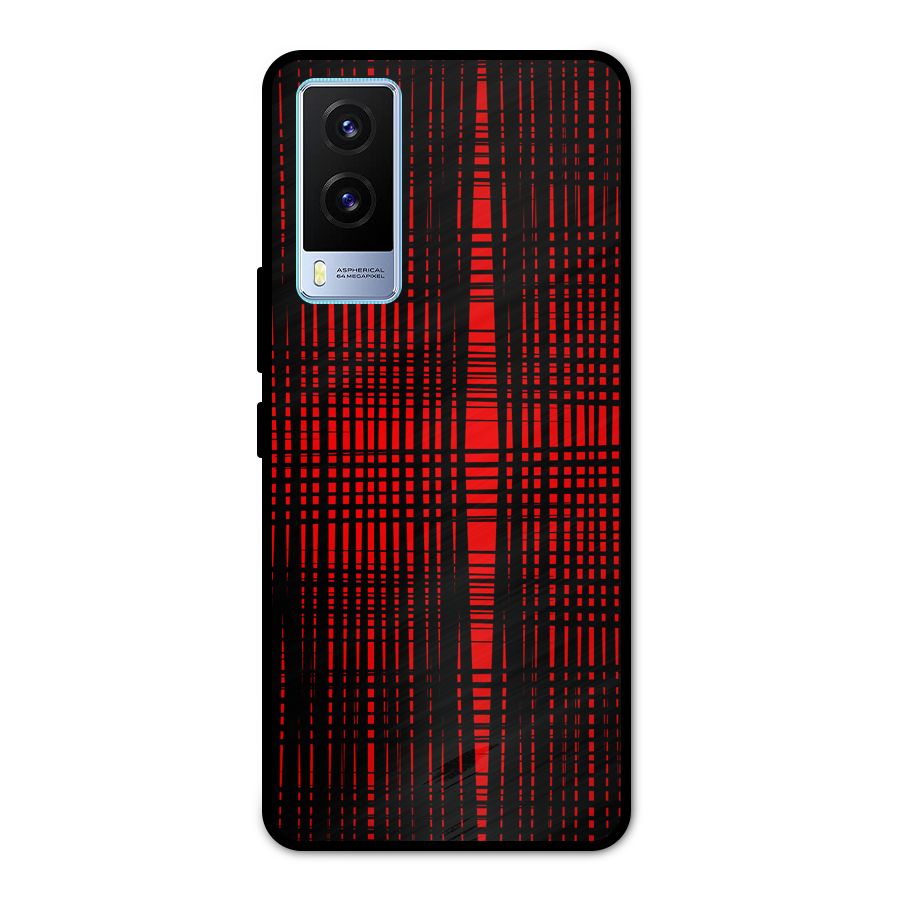 Red Net Design Metal Back Case for Vivo V21e 5G