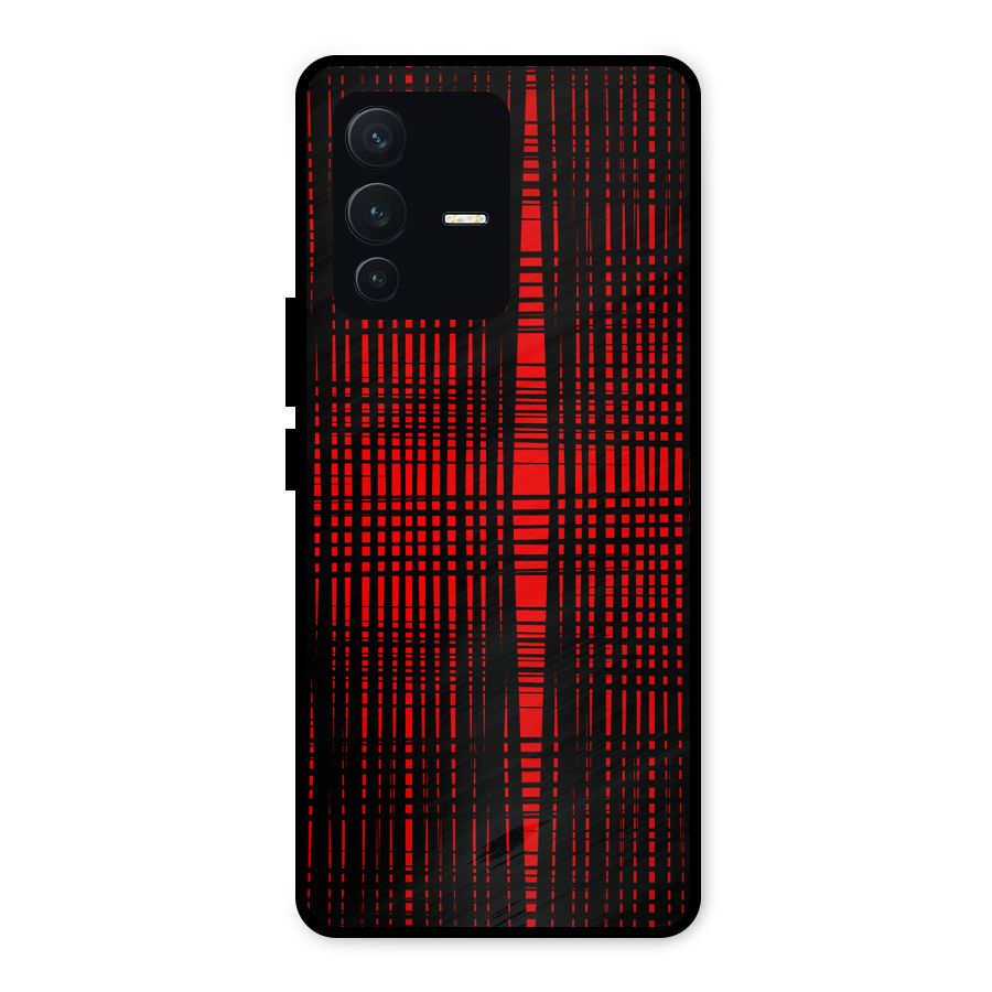 Red Net Design Metal Back Case for Vivo V23 5G