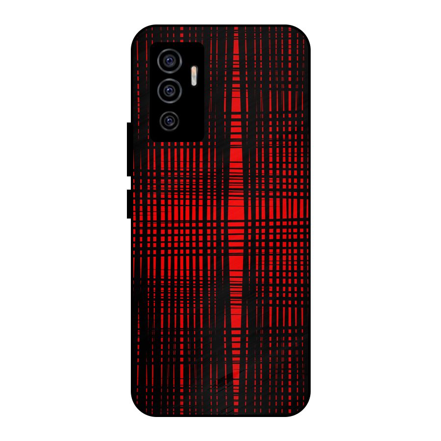 Red Net Design Metal Back Case for Vivo V23e