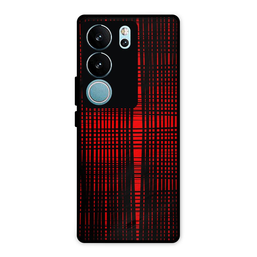 Red Net Design Metal Back Case for Vivo V29 Pro