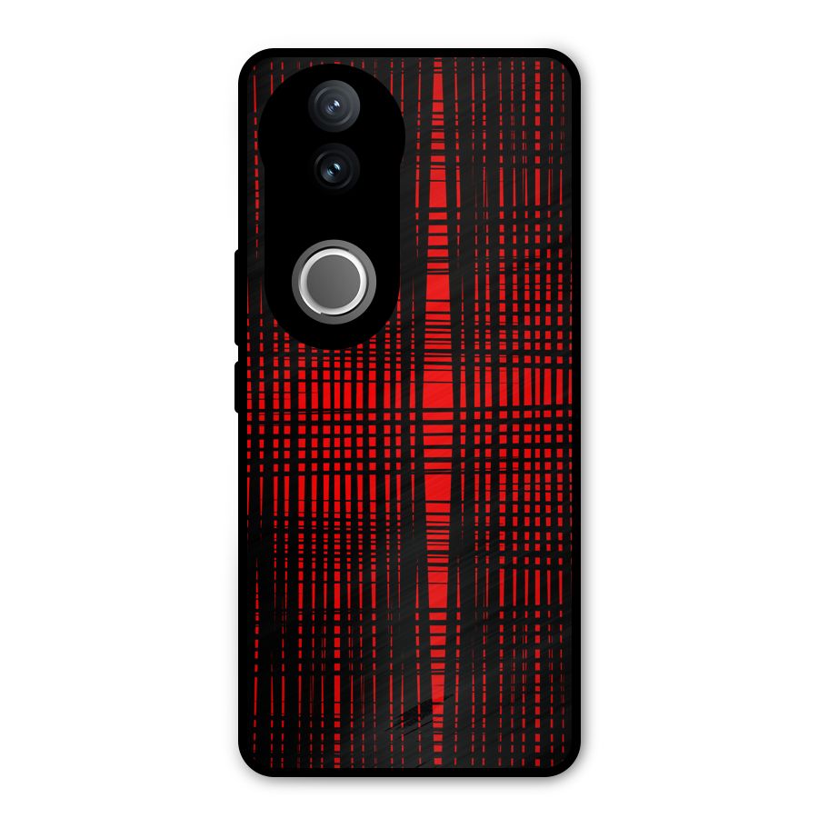 Red Net Design Metal Back Case for Vivo V50