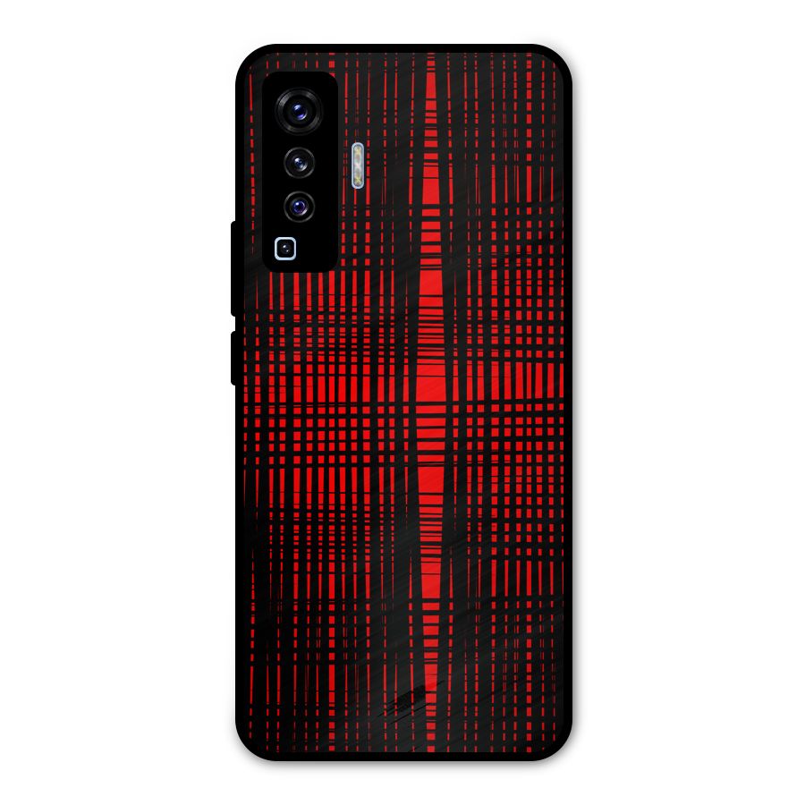 Red Net Design Metal Back Case for Vivo X50