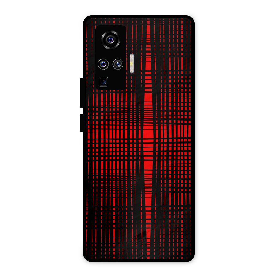 Red Net Design Metal Back Case for Vivo X50 Pro