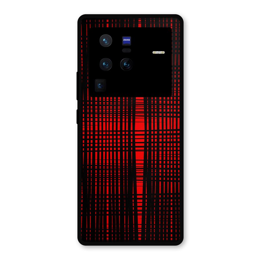 Red Net Design Metal Back Case for Vivo X80 Pro