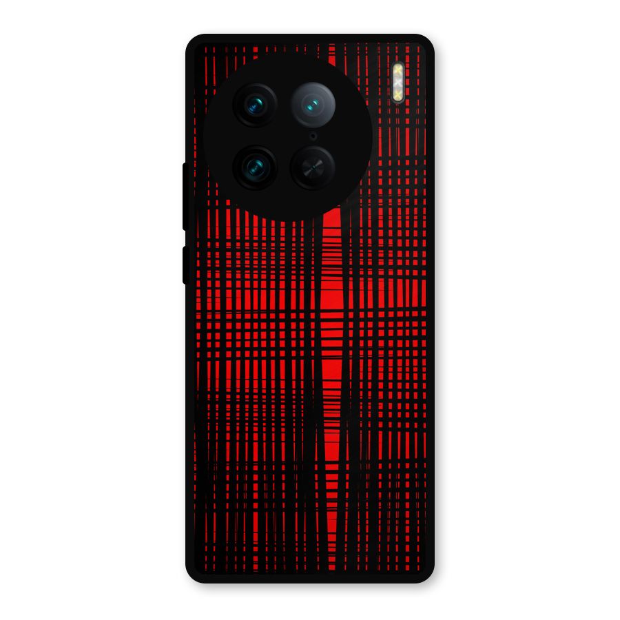 Red Net Design Metal Back Case for Vivo X90 Pro