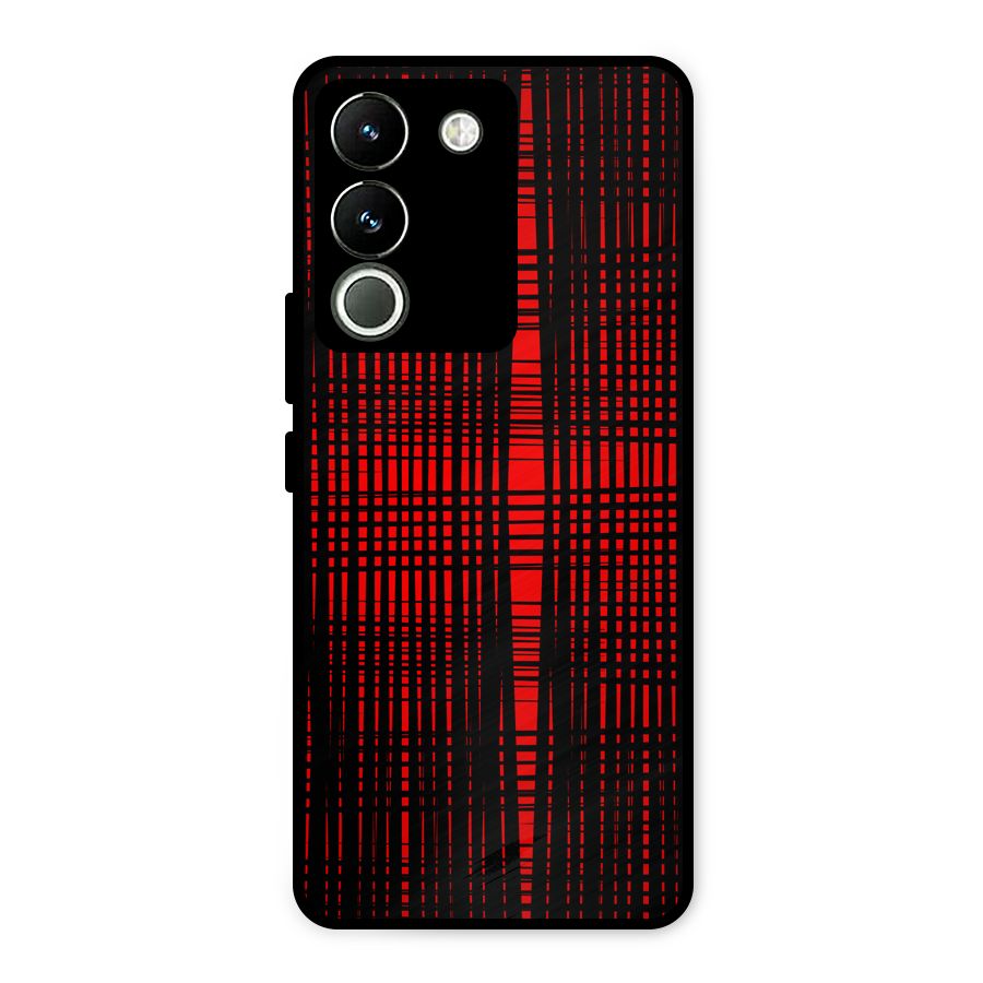 Red Net Design Metal Back Case for Vivo Y200