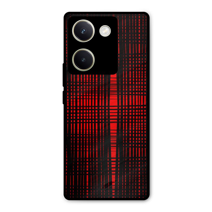 Red Net Design Metal Back Case for Vivo Y200 Pro