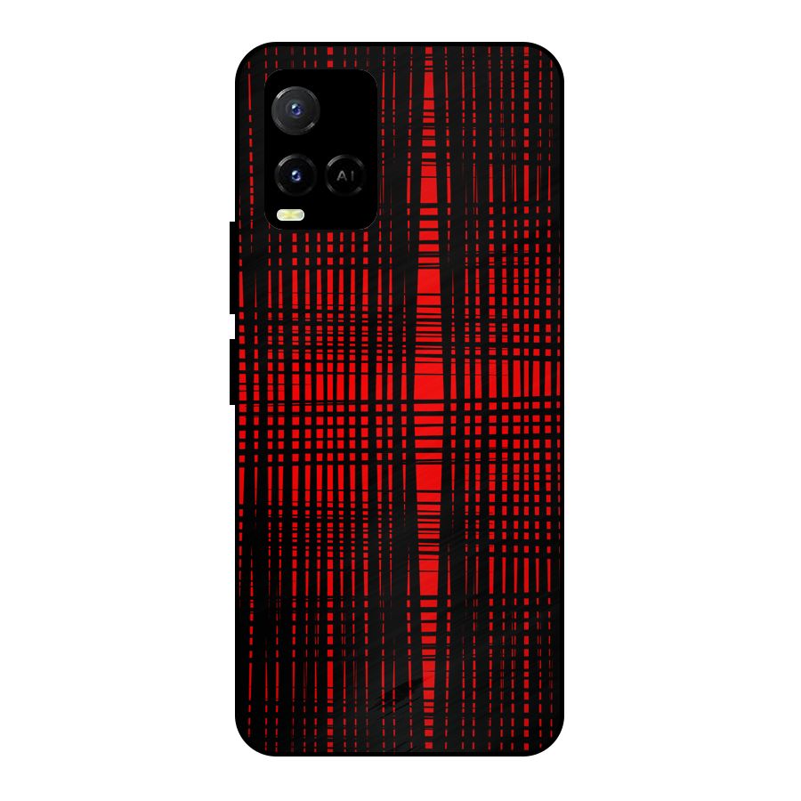 Red Net Design Metal Back Case for Vivo Y21A