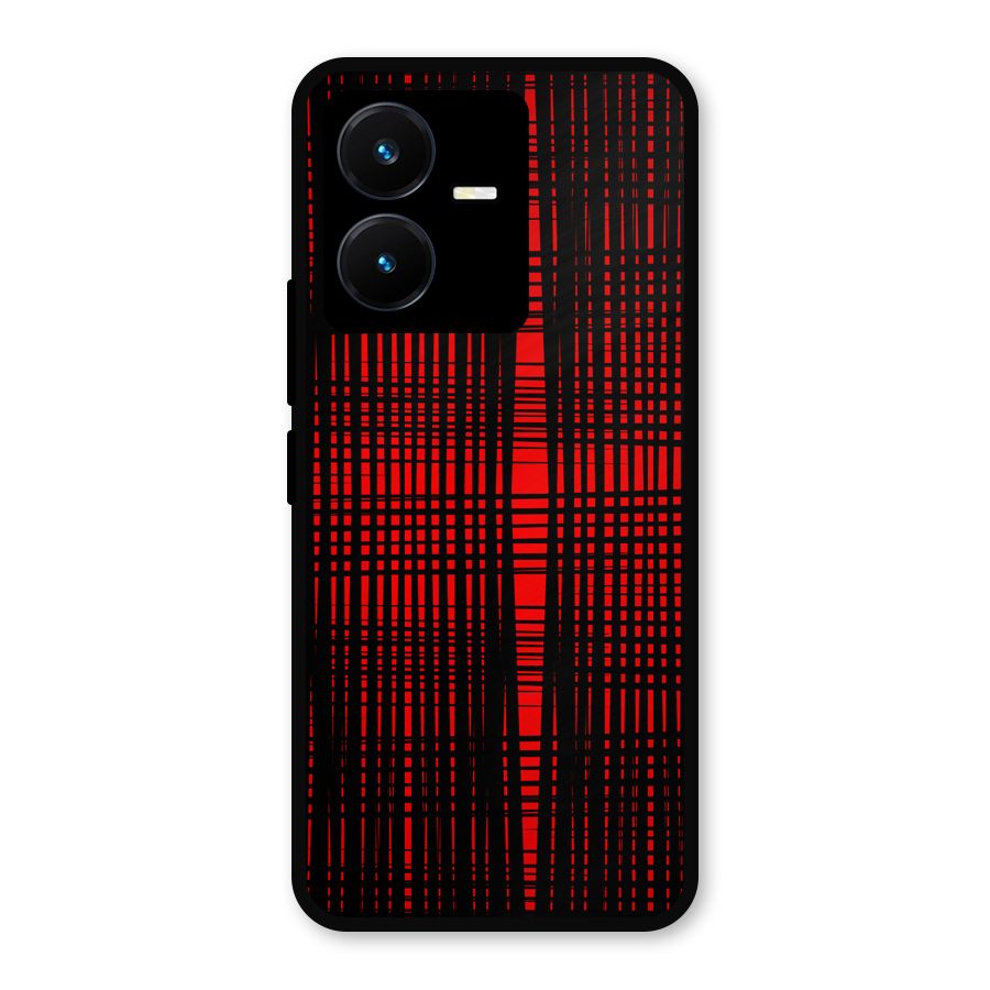 Red Net Design Metal Back Case for Vivo Y22