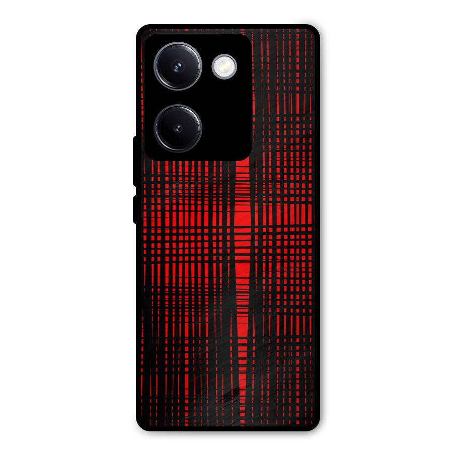 Red Net Design Metal Back Case for Vivo Y300 Plus