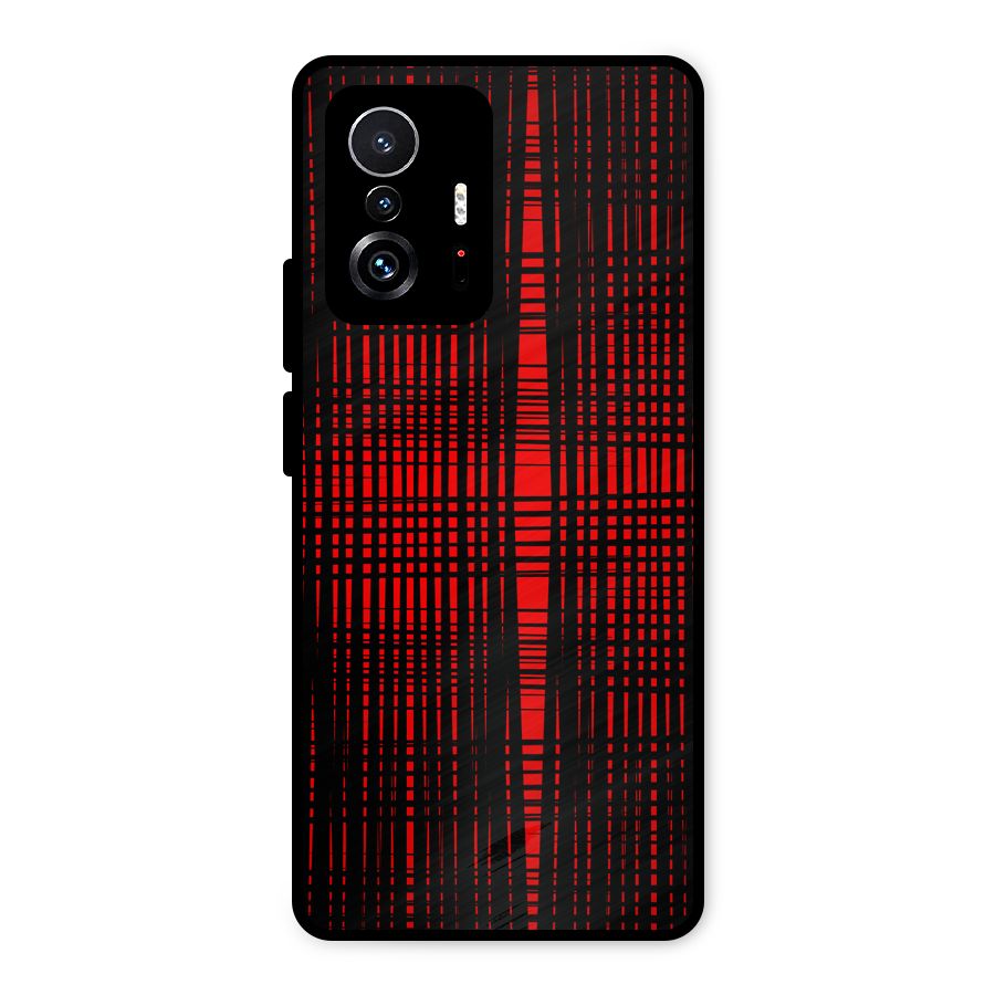 Red Net Design Metal Back Case for Xiaomi 11T Pro