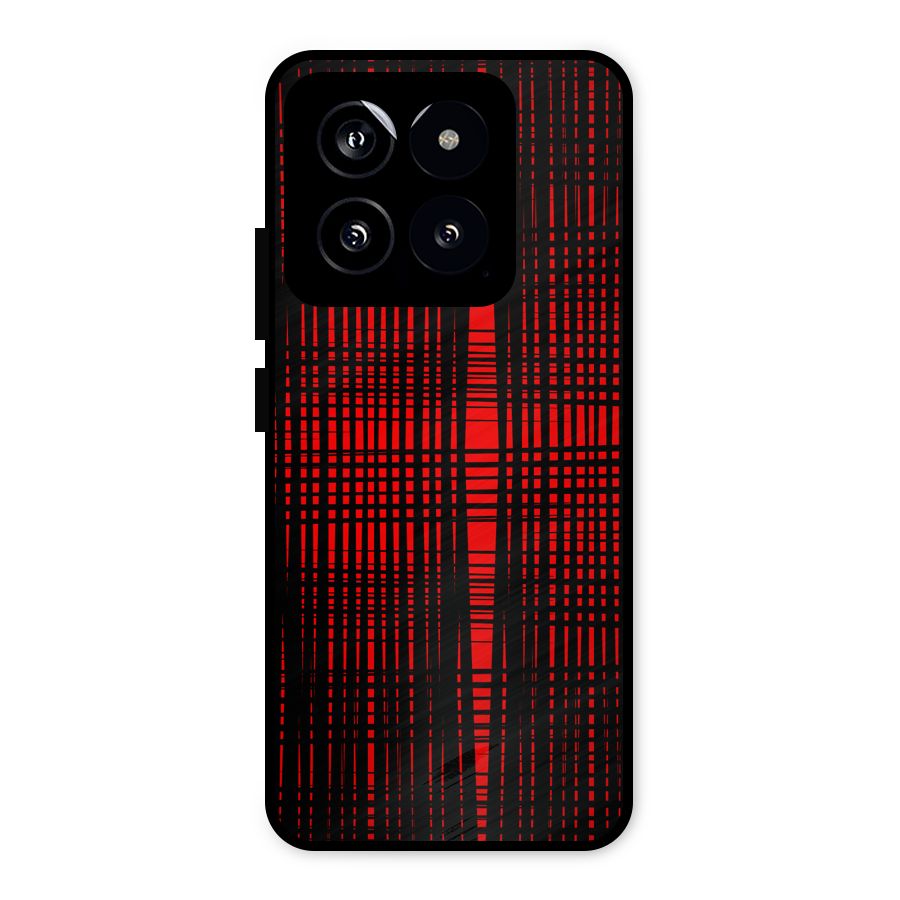 Red Net Design Metal Back Case for Xiaomi 14