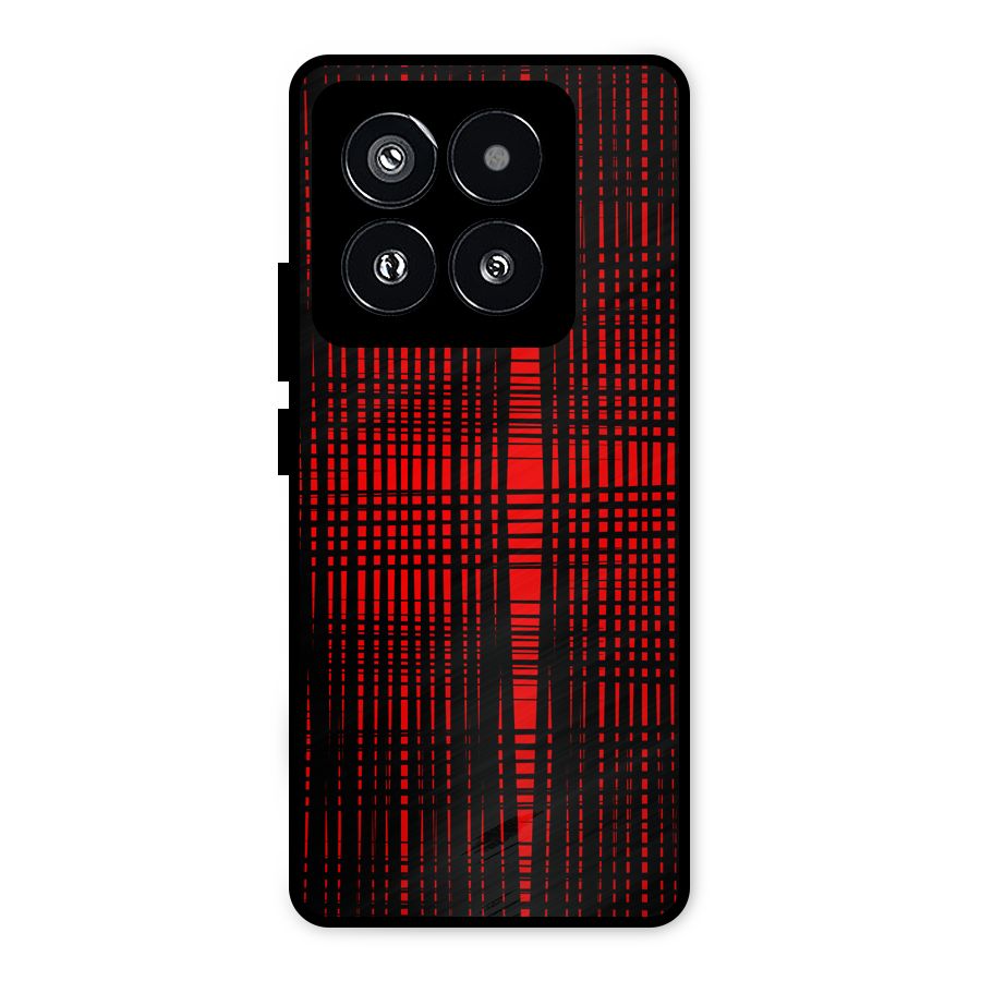Red Net Design Metal Back Case for Xiaomi 14 Pro