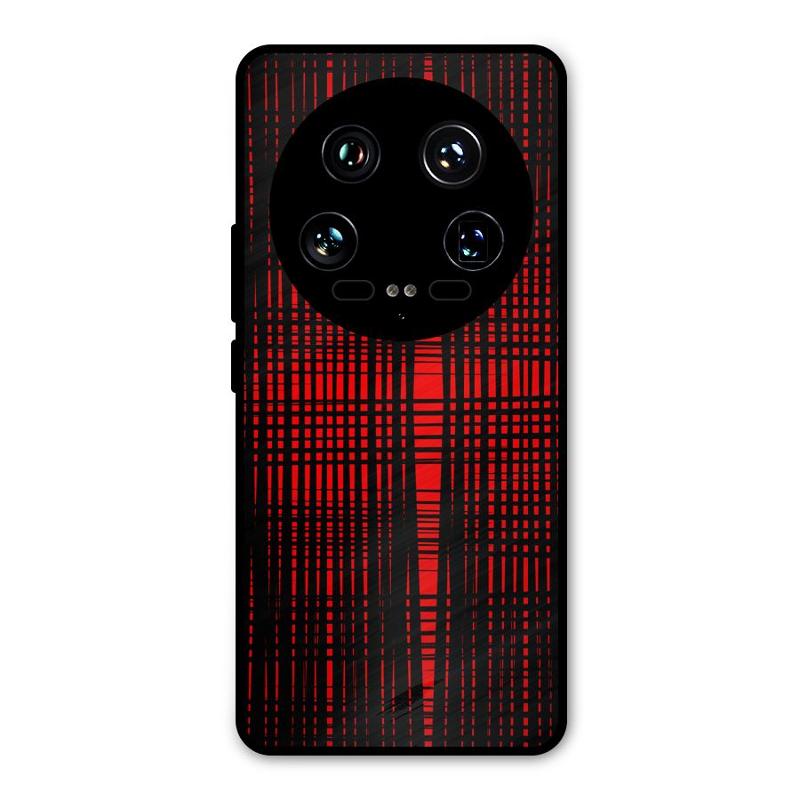 Red Net Design Metal Back Case for Xiaomi 14 Ultra