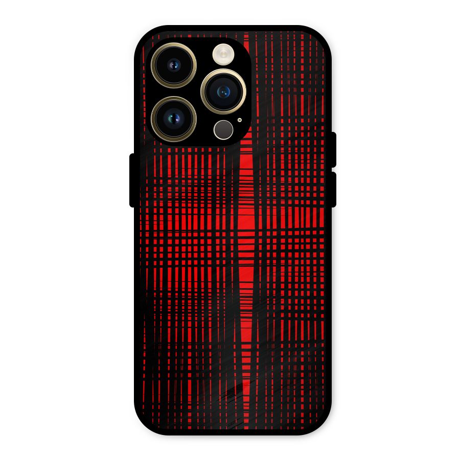 Red Net Design Metal Back Case for iPhone 14 Pro