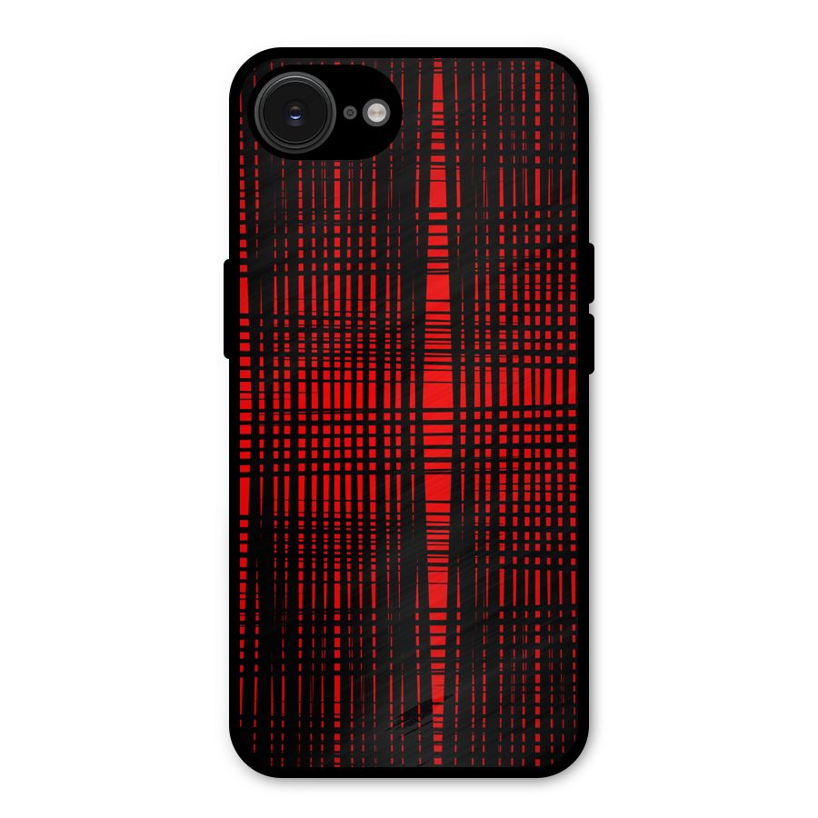Red Net Design Metal Back Case for iPhone 16e