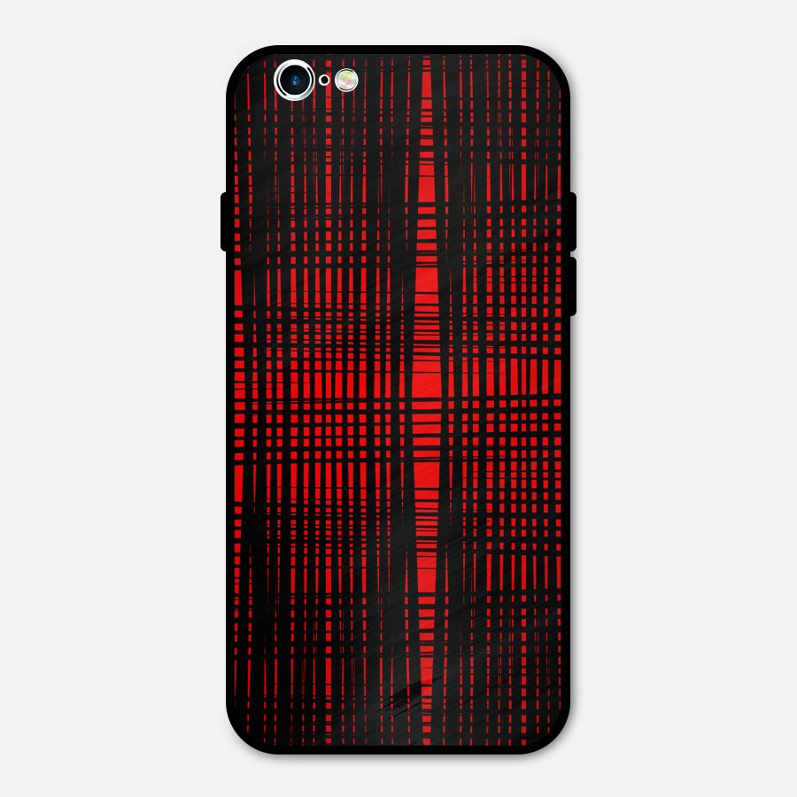 Red Net Design Metal Back Case for iPhone 6 6s