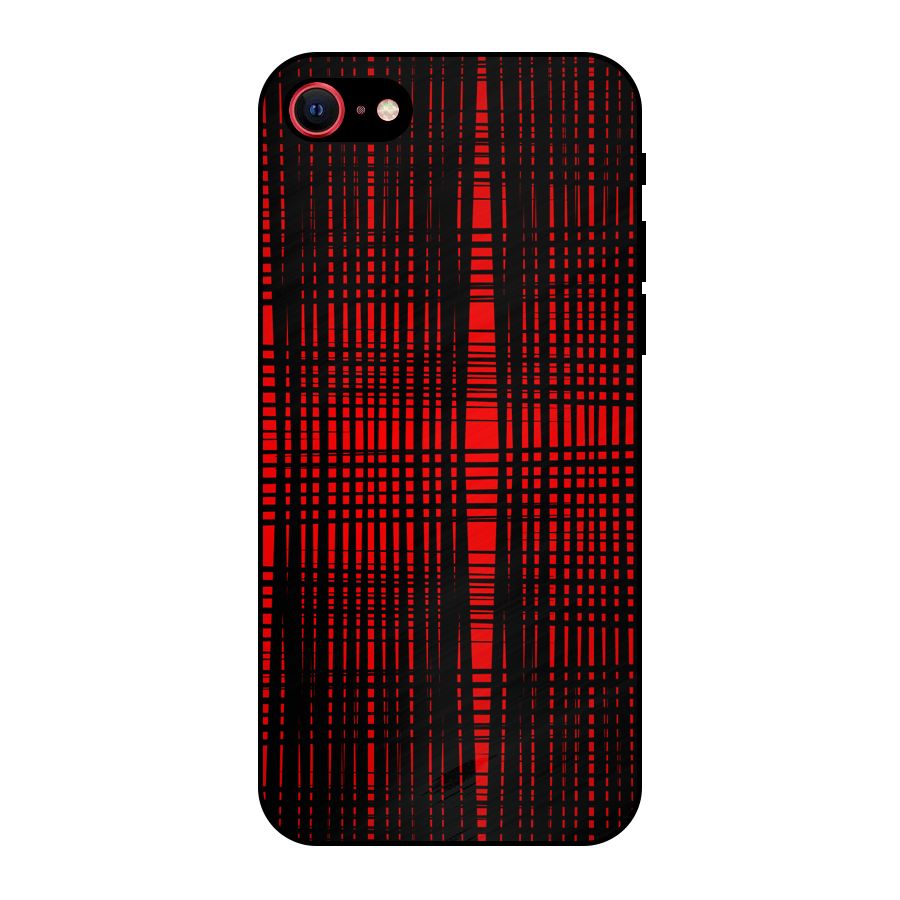 Red Net Design Metal Back Case for iPhone 7