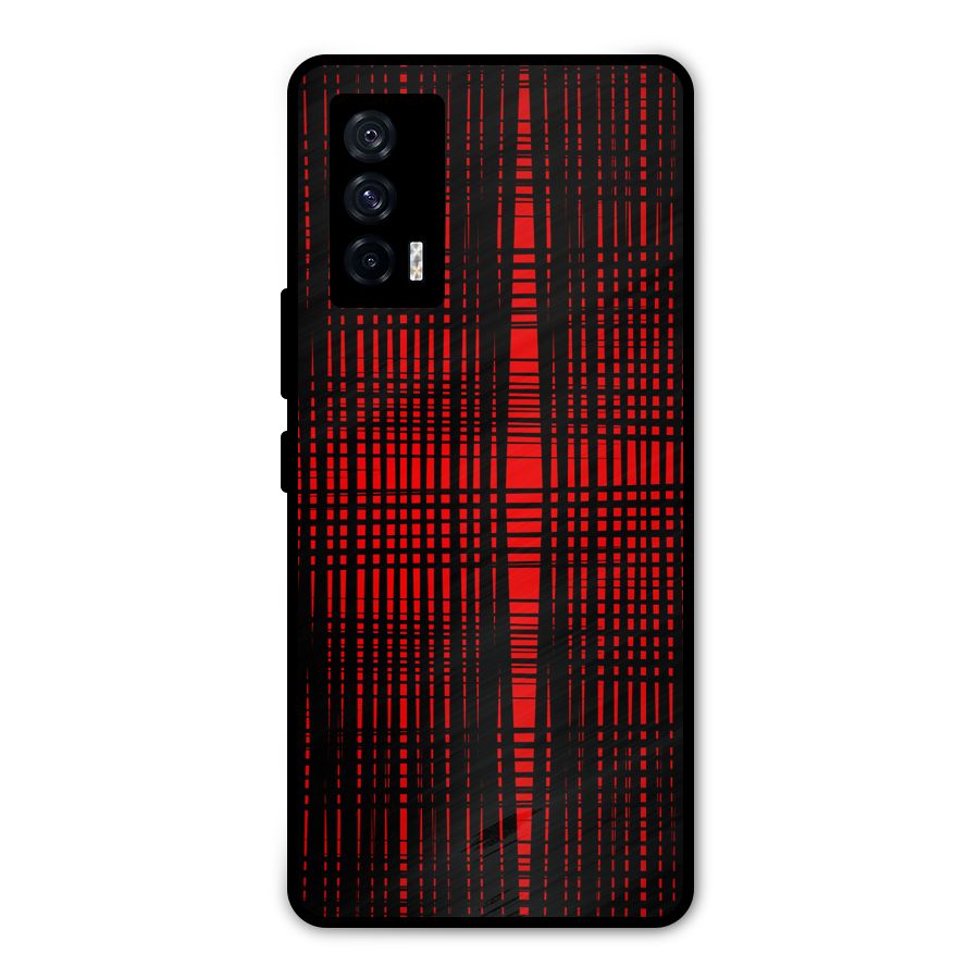 Red Net Design Metal Back Case for iQOO 7 5G