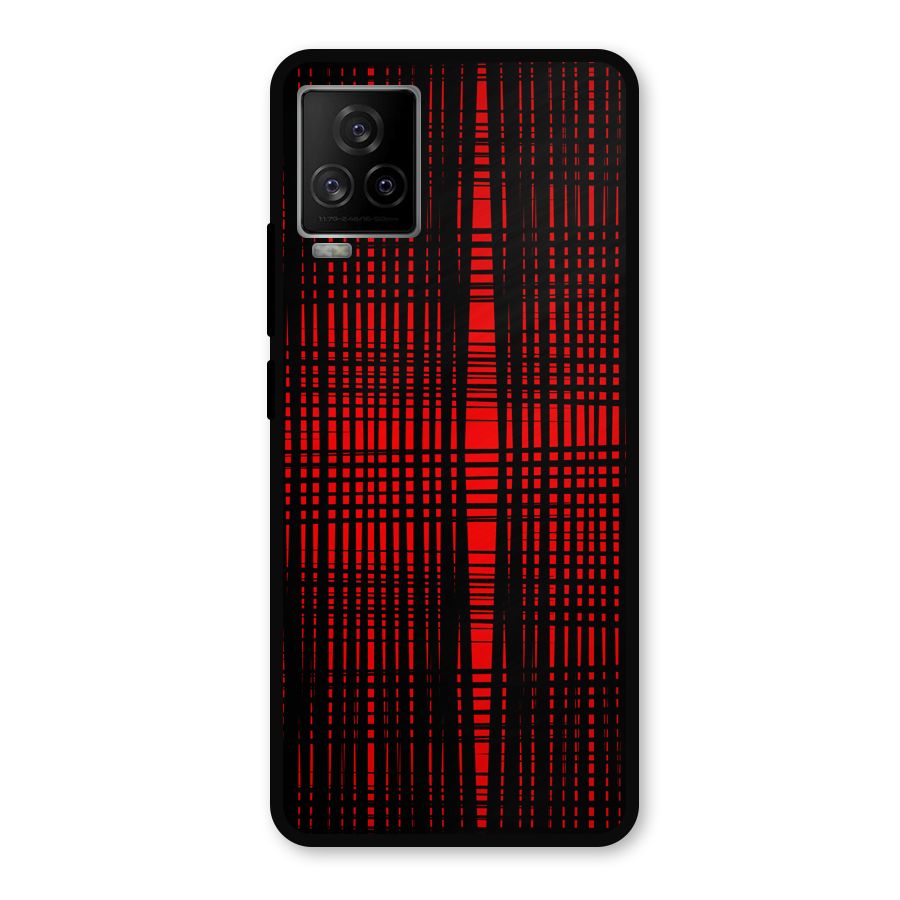 Red Net Design Metal Back Case for iQOO 7 Legend 5G