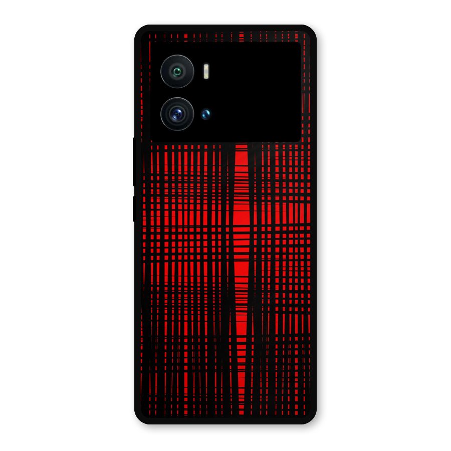 Red Net Design Metal Back Case for iQOO 9 Pro