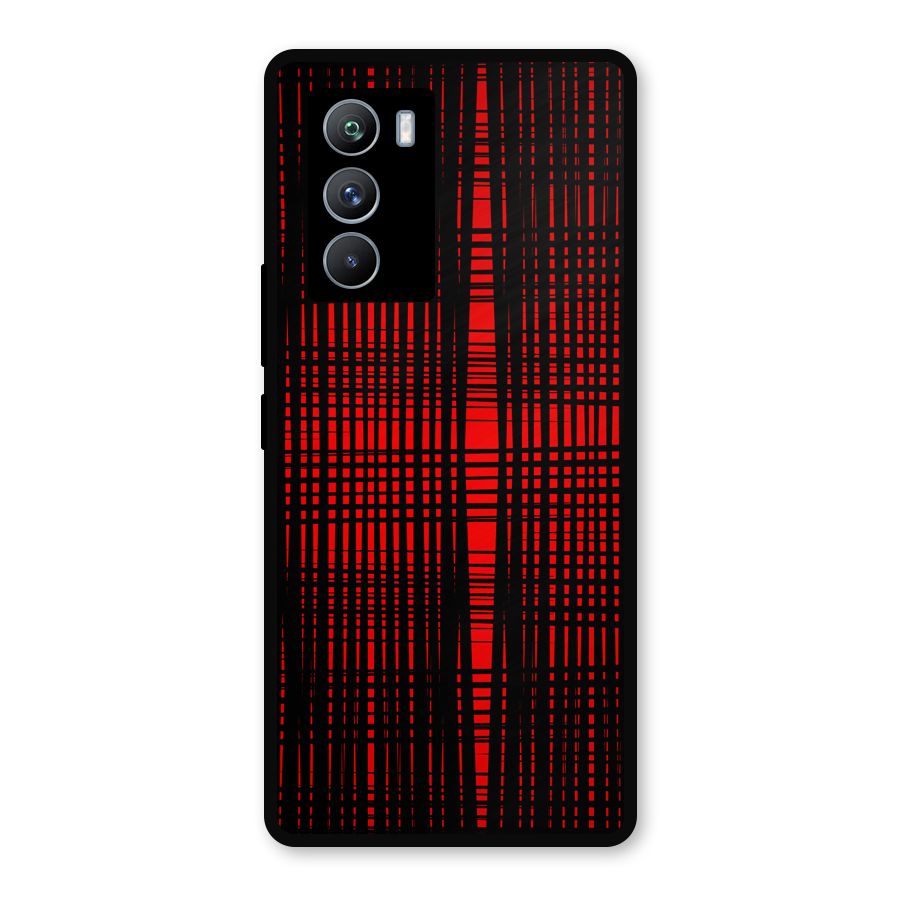 Red Net Design Metal Back Case for iQOO 9 SE