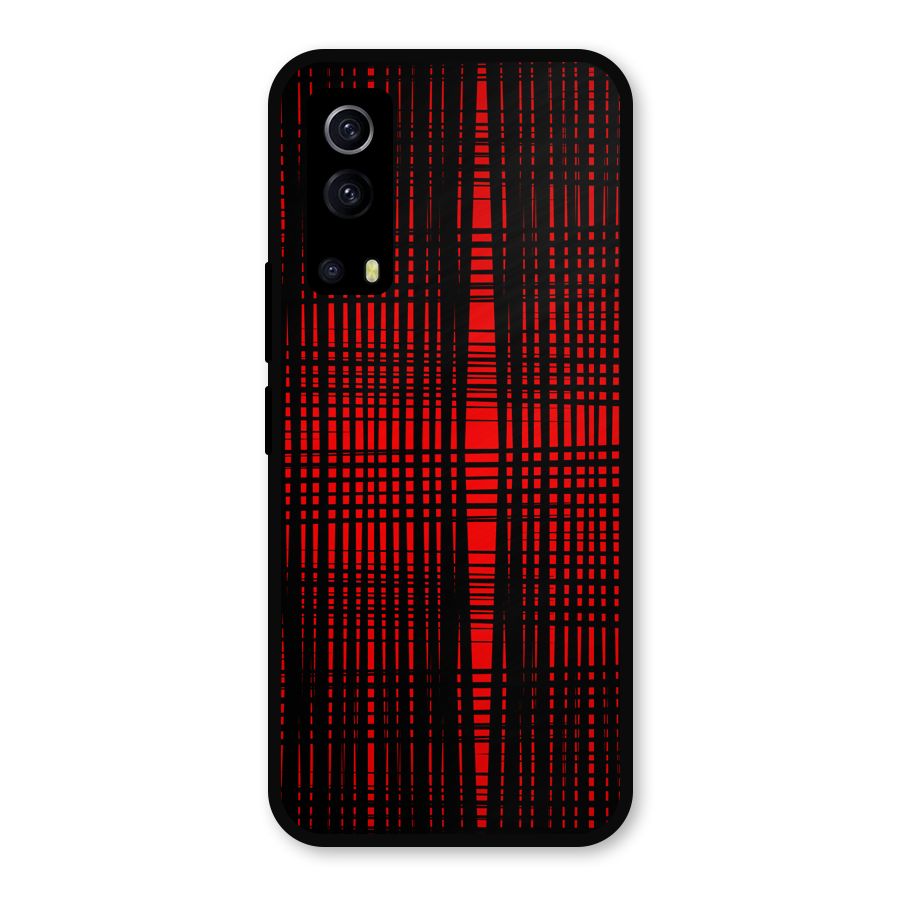 Red Net Design Metal Back Case for iQOO Z3