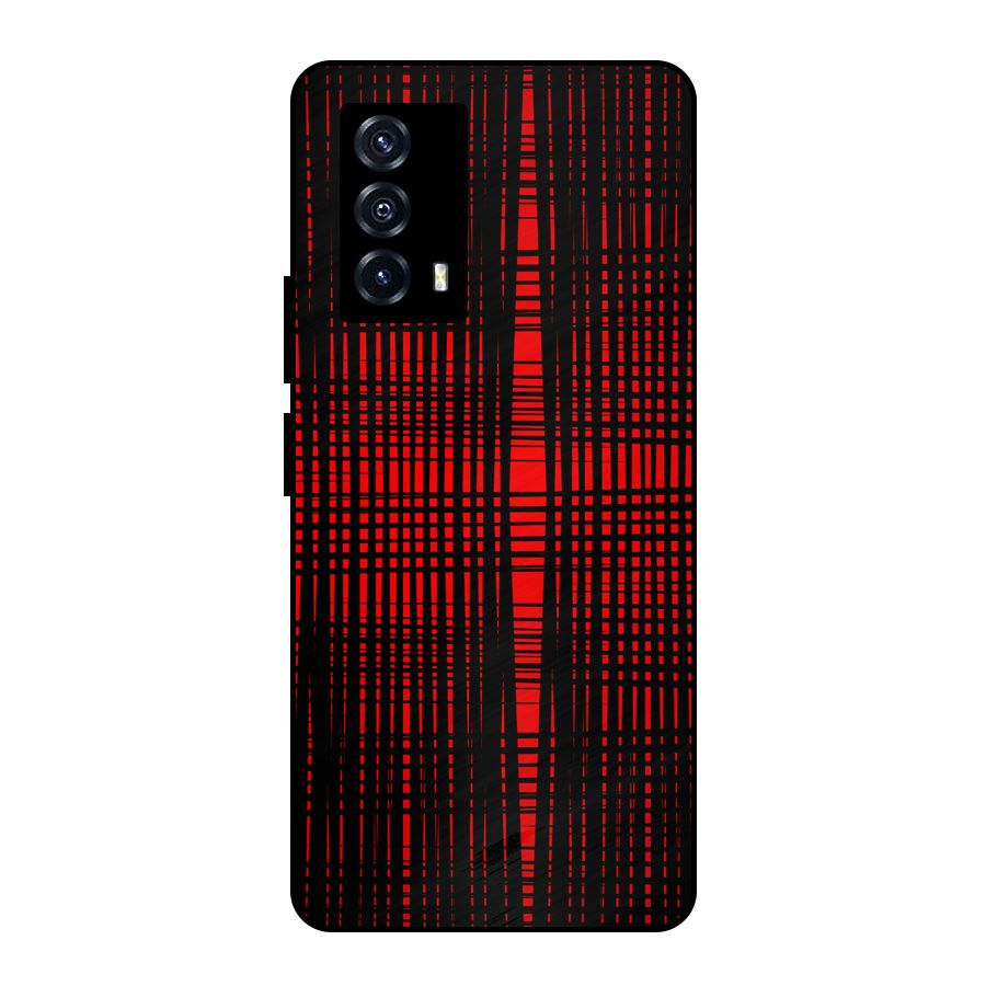 Red Net Design Metal Back Case for iQOO Z5